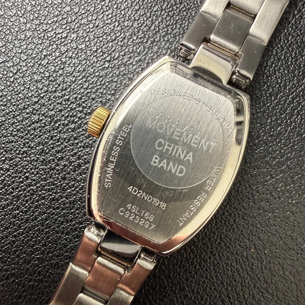 Caravelle by‎ Bulova 45L168 Women's Two Tone Dress Mini Quartz Watch New Battery